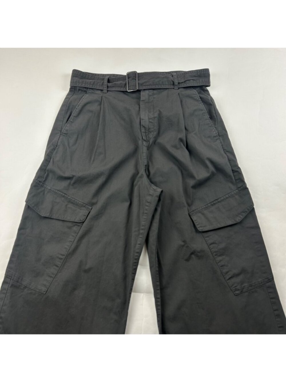 TALL Gap Charcoal Canvas High Rise Wide Leg Cargo Pant 6T - Picture 2 of 7
